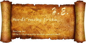 Horánszky Erika névjegykártya