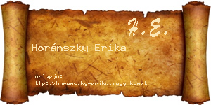 Horánszky Erika névjegykártya